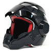 Glossy Black Motorcycle Helmet with Integrated Visor & Ventilation System - Aerodynamic Design, Ergonomic Fit, Durable ABS Material for Road & Track Use, Motorcycle Riding Gear, Sleek Glossy Finish, Modern Motorcycle Helmet