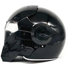 Glossy Black Motorcycle Helmet with Integrated Visor & Ventilation System - Aerodynamic Design, Ergonomic Fit, Durable ABS Material for Road & Track Use, Motorcycle Riding Gear, Sleek Glossy Finish, Modern Motorcycle Helmet