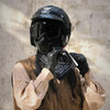 KCO Vintage Motorcycle Helmet, 3/4 Open Full Coverage, PU Leather, Windproof Dustproof, Breathable, Commuter Safety Cap with Ear Protection, Unisex, Includes Goggles