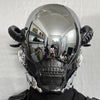 Punk Skeleton Sheep Mask - Cyberpunk Mechanical Skull Design, Adjustable Strap, Breathable Protective Foam Lining