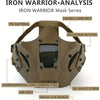 Iron Warrior Tactical Half-Face Mask - Durable Mesh Airsoft & Paintball Helmet Guard, Adjustable, Breathable