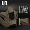 Iron Warrior Tactical Half-Face Mask - Durable Mesh Airsoft & Paintball Helmet Guard, Adjustable, Breathable