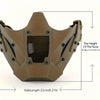 Iron Warrior Tactical Half-Face Mask - Durable Mesh Airsoft & Paintball Helmet Guard, Adjustable, Breathable