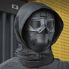 Futuristic Black Hooded Mask with Goggles - Durable Nylon