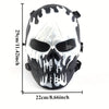 pooky Halloween Skull Mask with Black & White Camouflage Design