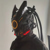 New Tubular Braid Black Cyberpunk Mask Round Light Wing LED Light-emitting Mask Cosplay Sci-fi Gear