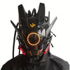 New Tubular Braid Black Cyberpunk Mask Round Light Wing LED Light-emitting Mask Cosplay Sci-fi Gear