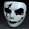 -Painted Gothic Mask with Black Graffiti Art - Durable PVC Plastic Costume