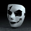 -Painted Gothic Mask with Black Graffiti Art - Durable PVC Plastic Costume