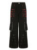 Gothic Punk Y2K Retro Striped Metal Chain D-Buckle Pants