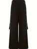 Gothic Punk Y2K Retro Striped Metal Chain D-Buckle Pants