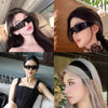 Women's Dual-Use Hair Tie & Fashion Glasses Glasses - Stylish Rectangular Fashion Eyewear with Decorative Lens, Versatile Hair Accessory