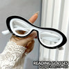Hip-Hop Cat Eye Reading Glasses with Unique Design for Stylish Photography, Unisex High-Definition Computer Reading Glasses with +1.00 to +4.00 Magnification