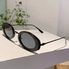 Oval Frame Glasses - Metallic Arms, Polycarbonate Lenses