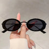 Oval Frame Glasses - Metallic Arms, Polycarbonate Lenses