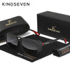 KINGSEVEN Wraparound Polarized Glasses - Stylish Black Frame with Golden Accents, High-Quality Lenses