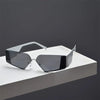Rectangle Metal Frame Cat Eye Glasses, European and American Retro Trend, Large Frame, PC (Polycarbonate) Lens