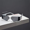 Rectangle Metal Frame Cat Eye Glasses, European and American Retro Trend, Large Frame, PC (Polycarbonate) Lens