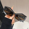 Cat-Eye Polygonal Fashion Glasses - Geometric Metal Frame