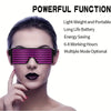 ED Glowing Glasses USB Rechargeable Light Up Glasses with Flashing Neon 11 Patterns Luminous Glasses