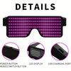 ED Glowing Glasses USB Rechargeable Light Up Glasses with Flashing Neon 11 Patterns Luminous Glasses