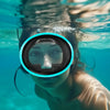 Oval Snorkel Mask Spearfishing Mask Classic Retro-Style Panoramic Wide View Snorkeling Swimming Goggles Tempered Glass Lens for Adults