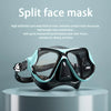 Adult large frame snorkeling mask, fishing and hunting snorkeling mask, high-definition tempered glass lenses, soft silicone skirt edge snorkeling mask, nose protection integrated goggles