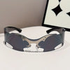 Retro Y2K Fashion Glasses - Black Metal Frame with Clear Lenses, Lightweight