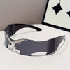 Retro Y2K Fashion Glasses - Black Metal Frame with Clear Lenses, Lightweight