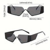 Retro Street Fashion Glasses, Semi-rimless, PC Polycarbonate Lens, Metal Frame, Y2K Style
