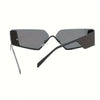 Retro Street Fashion Glasses, Semi-rimless, PC Polycarbonate Lens, Metal Frame, Y2K Style