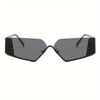 Retro Street Fashion Glasses, Semi-rimless, PC Polycarbonate Lens, Metal Frame, Y2K Style