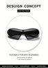 Futuristic Cyberpunk Large-Frame Fashion Glasses - Red Ribbed Design, Black Lenses