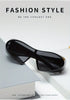 Futuristic Cyberpunk Large-Frame Fashion Glasses - Red Ribbed Design, Black Lenses