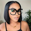 CABECADE Y2K Vintage-Inspired Oversized Round Reading Glasses +1.0 to +4.0 - Chic Black PC Frame Eyewear