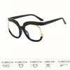 CABECADE Y2K Vintage-Inspired Oversized Round Reading Glasses +1.0 to +4.0 - Chic Black PC Frame Eyewear