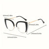 2D Flat, Women's Cat-Eye Half-Frame Glasses - Minimalist European & American Style Non-Prescription Flats with - Protection, Lightweight Durable Frame