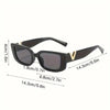 Chic Cat Eye Fashion Glasses for Women - Luxury V-Letter Design, Anti-Glare Lens, Lightweight PC Frame