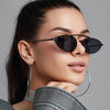 Black & Gray Metal Frame Fashion Glasses with Polycarbonate Decorative Lenses