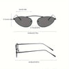 Black & Gray Metal Frame Fashion Glasses with Polycarbonate Decorative Lenses