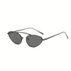 Black & Gray Metal Frame Fashion Glasses with Polycarbonate Decorative Lenses
