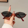 New Oval Shaped Small Frame Fashion Glasses Vintage Trendy Frame Design Chic Advanced Sense Lenses