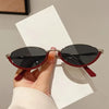 New Oval Shaped Small Frame Fashion Glasses Vintage Trendy Frame Design Chic Advanced Sense Lenses