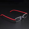 R90 Material Prescription Optical Frames for Men Elderly Glasses Metal Square Frame HD Lenses Blue Light Blocking Metal Accent Frames Portable Case lncluded