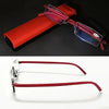 R90 Material Prescription Optical Frames for Men Elderly Glasses Metal Square Frame HD Lenses Blue Light Blocking Metal Accent Frames Portable Case lncluded