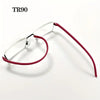 R90 Material Prescription Optical Frames for Men Elderly Glasses Metal Square Frame HD Lenses Blue Light Blocking Metal Accent Frames Portable Case lncluded