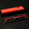 R90 Material Prescription Optical Frames for Men Elderly Glasses Metal Square Frame HD Lenses Blue Light Blocking Metal Accent Frames Portable Case lncluded