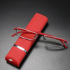 R90 Material Prescription Optical Frames for Men Elderly Glasses Metal Square Frame HD Lenses Blue Light Blocking Metal Accent Frames Portable Case lncluded