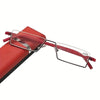 R90 Material Prescription Optical Frames for Men Elderly Glasses Metal Square Frame HD Lenses Blue Light Blocking Metal Accent Frames Portable Case lncluded