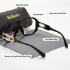 SaSAdu Fashion Glasses, European and American Style, with Zipper Case + Cleaning Cloth, Unisex, Anti-Dust Metal Frame, Retro Steampunk Design